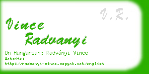 vince radvanyi business card